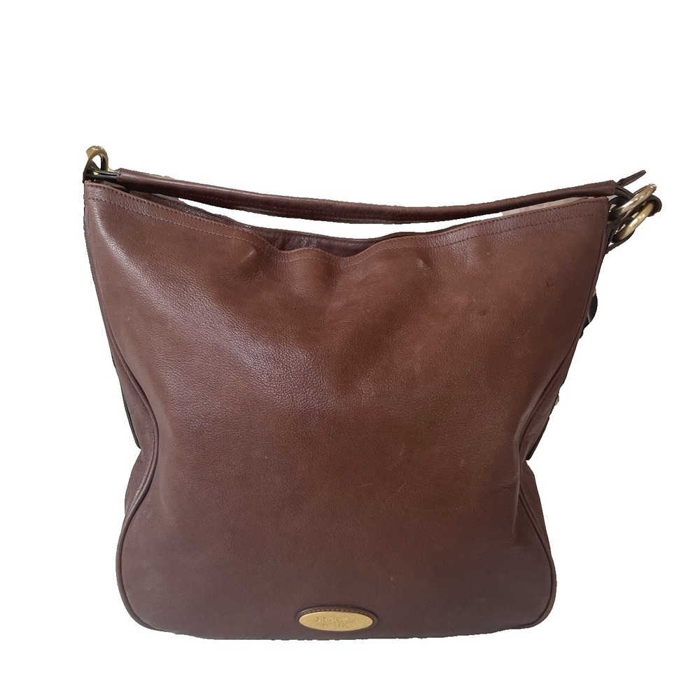 Brahmin Handbag Soft Brown Leather‎ Top Handle Purse Gold Hardware